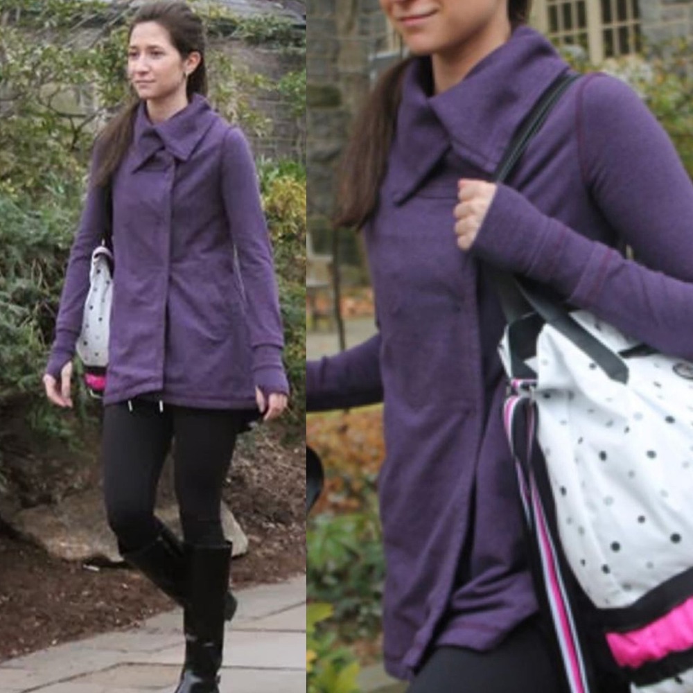 Lululemon Gratitude Wrap Purple Womens Size 6 Jacket Coat French Terry Zinfandel